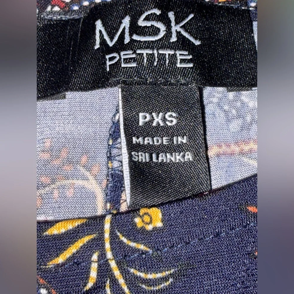 MSK Navy Floral Print A-Line Dress - Picture 3 of 5